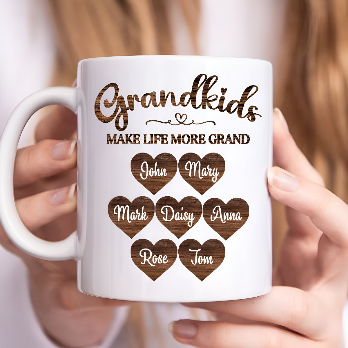 Family - Grandkids Make Life More Grand - Personalized Mug (HH) - Makezbright Gifts