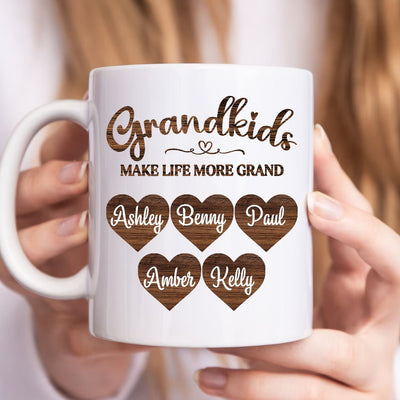Family - Grandkids Make Life More Grand - Personalized Mug (HH) - Makezbright Gifts