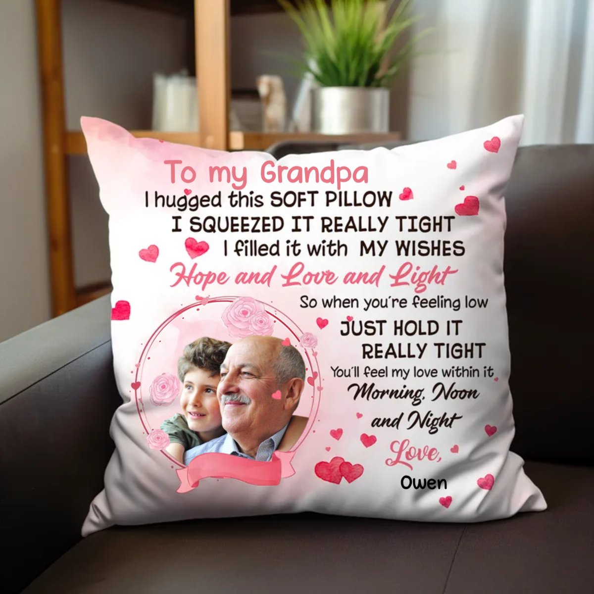 Family - Grandma Kids Image Upload - Personalized Pillow - Makezbright Gifts