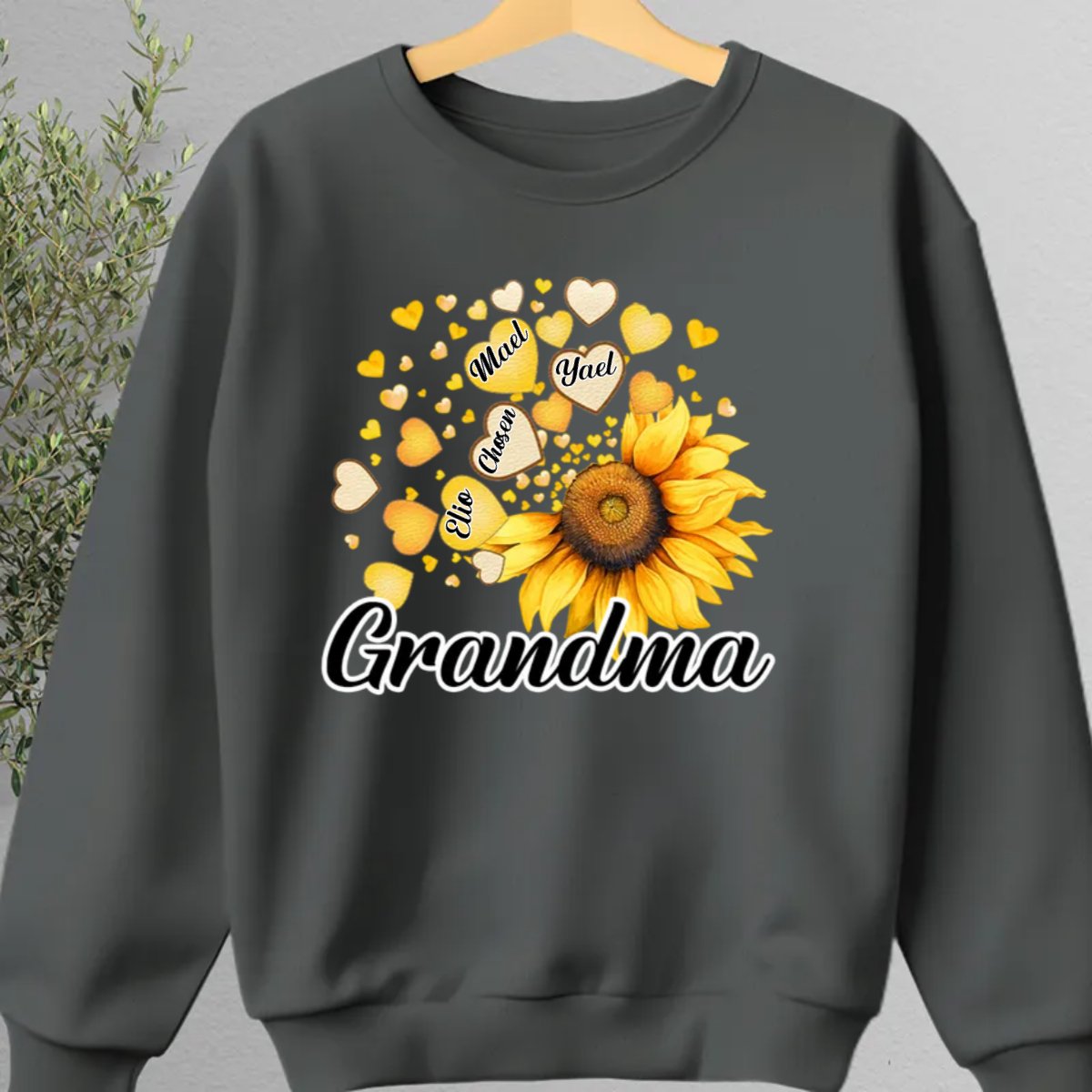 Family - Grandma Mom Kids Sunflower - Personalized Unisex T - shirt, Hoodie, Sweatshirt (NV) - Makezbright Gifts