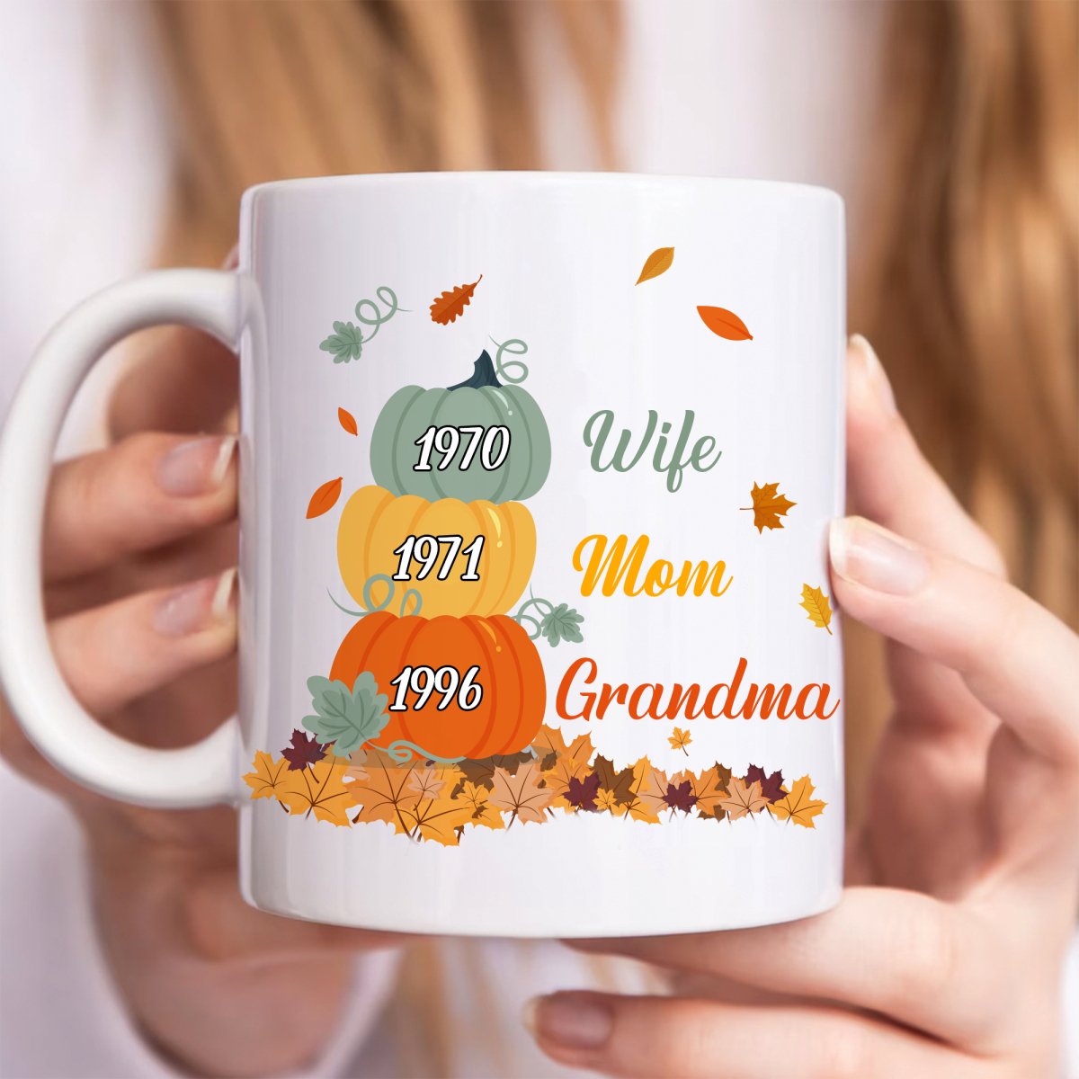 Family - Grandma Pumpkins - Personalized Mug - Makezbright Gifts