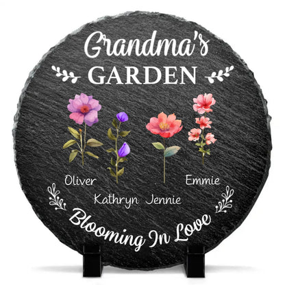 Family - Grandma's Garden Blooming For You - Personalized Memorial Stone - Makezbright Gifts