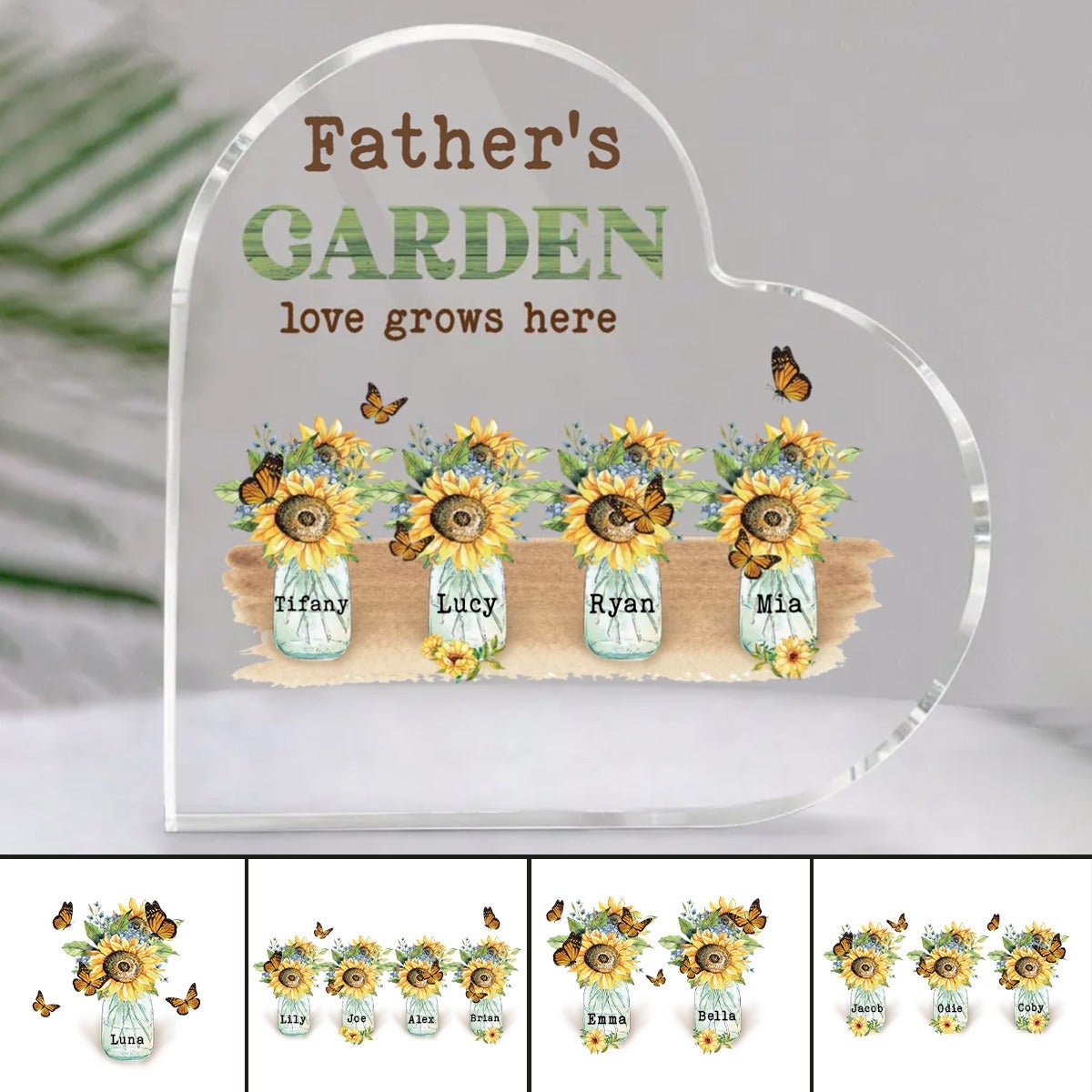 Family - Grandma's Garden - Personalized Acrylic Plaque - Makezbright Gifts