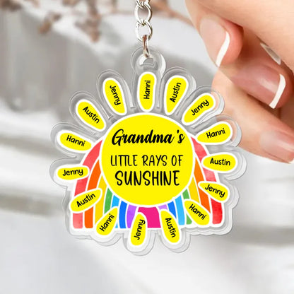 Family - Grandma's Rays Of Sunshine - Personalized Acrylic Keychain - Makezbright Gifts