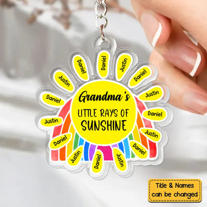 Family - Grandma's Rays Of Sunshine - Personalized Acrylic Keychain - Makezbright Gifts