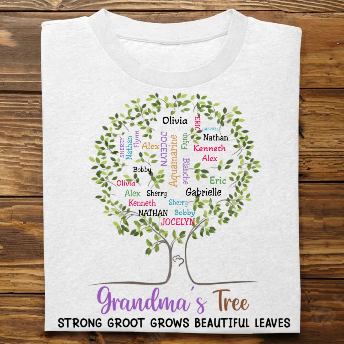 Family - Grandma's Tree Strong Groot Grows Beautiful Leaves - Personalized Unisex T - shirt, Hoodie, Sweatshirt - Makezbright Gifts