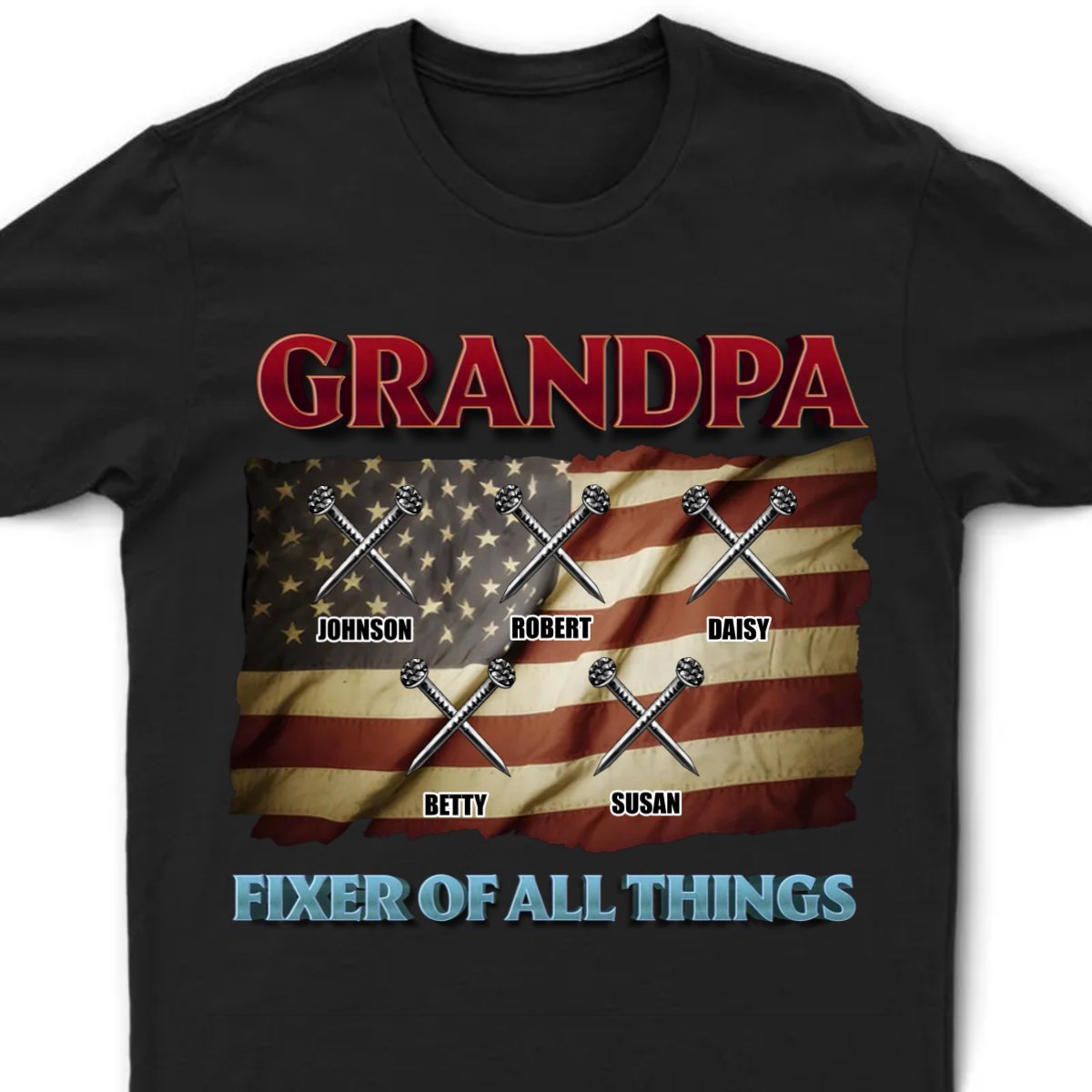 Family - Grandpa Fixer Of All Things - Personalized Unisex T - shirt, Hoodie, Sweatshirt - Makezbright Gifts