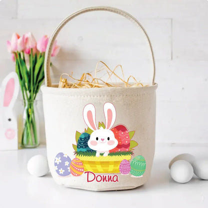 Family - Happy Easter Day - Personalized Easter Basket (HJ) - Makezbright Gifts