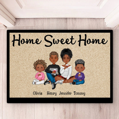 Family - Home Sweet Home With Our Kids - Personalized Doormat - Makezbright Gifts