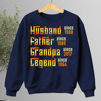 Family - Husband Father Grandpa Legend - Personalized Unisex T - shirt, Hoodie, Sweatshirt - Makezbright Gifts