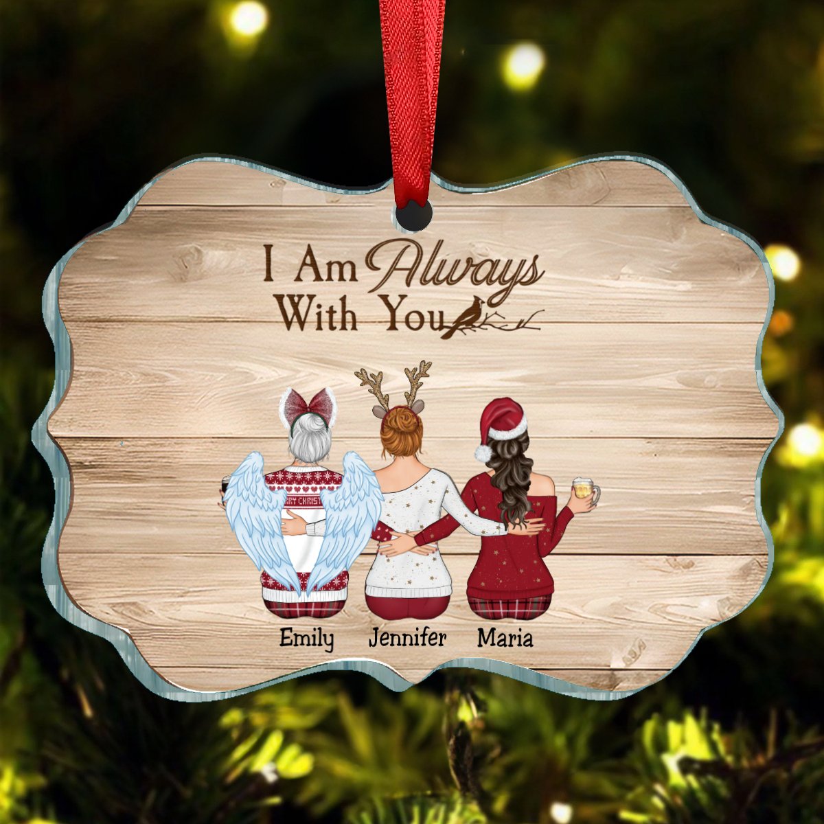 Family - I Am Always With You - Personalized Acrylic Ornament V3 - Makezbright Gifts