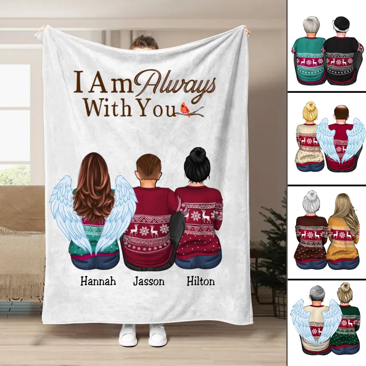 Family - I Am Always With You - Personalized Blanket (AA) - Makezbright Gifts