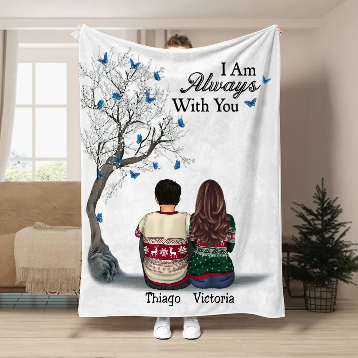 Family - I Am Always With You - Personalized Blanket (LH) - Makezbright Gifts