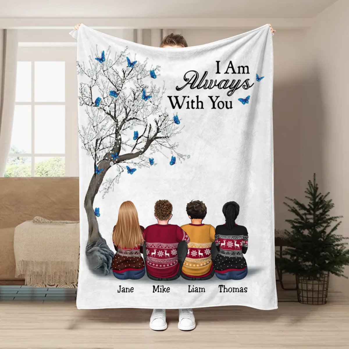 Family - I Am Always With You - Personalized Blanket (LH) - Makezbright Gifts