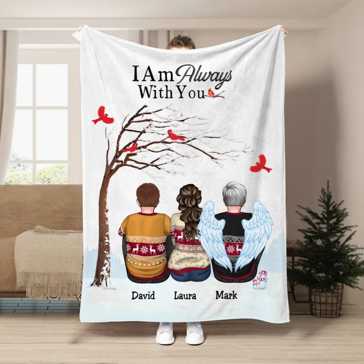 Family - I Am Always With You - Personalized Christmas Blanket T1 - Makezbright Gifts