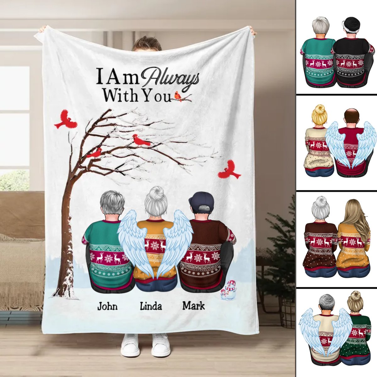 Family - I Am Always With You - Personalized Christmas Blanket T1 - Makezbright Gifts