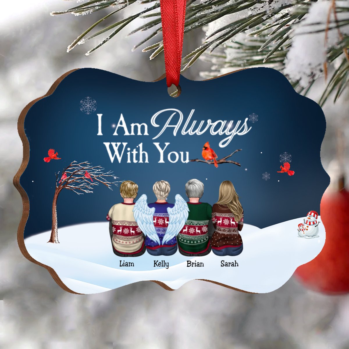 Family - I Am Always With You - Personalized Christmas Ornament (Ver 2) - Makezbright Gifts