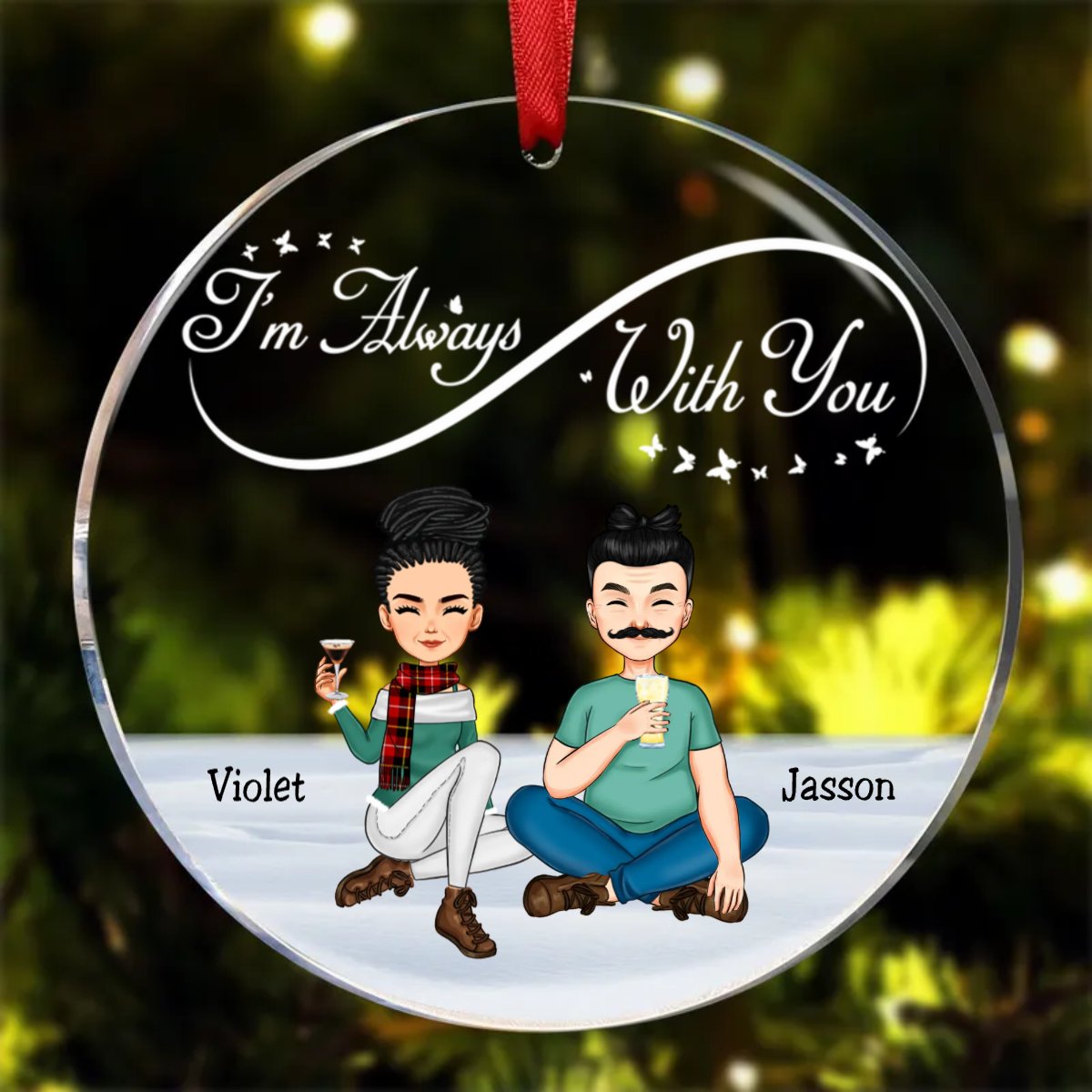 Family - I Am Always With You - Personalized Transparent Ornament (AA) - Makezbright Gifts