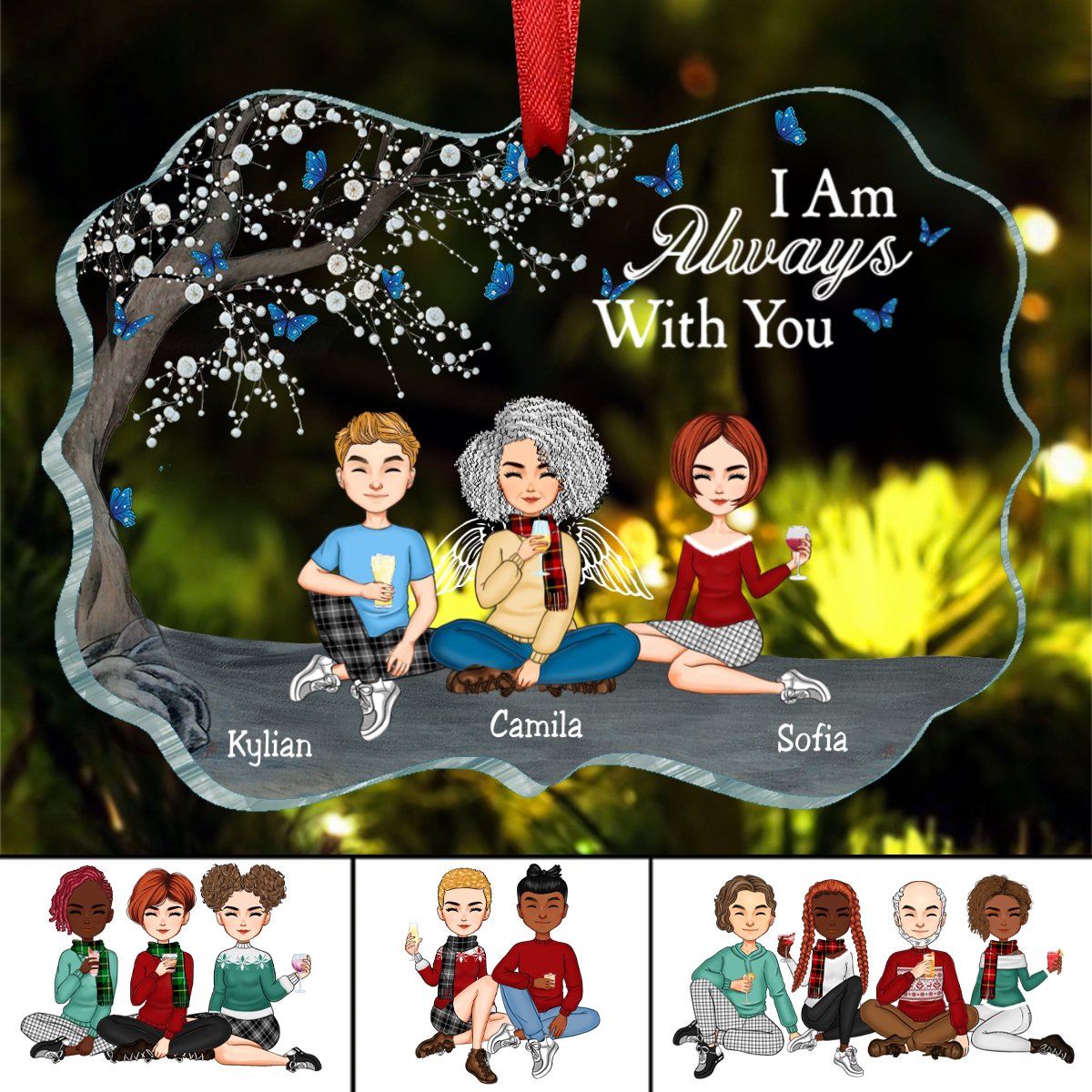 Family - I Am Always With You - Personalized Transparent Ornament (NV) - Makezbright Gifts