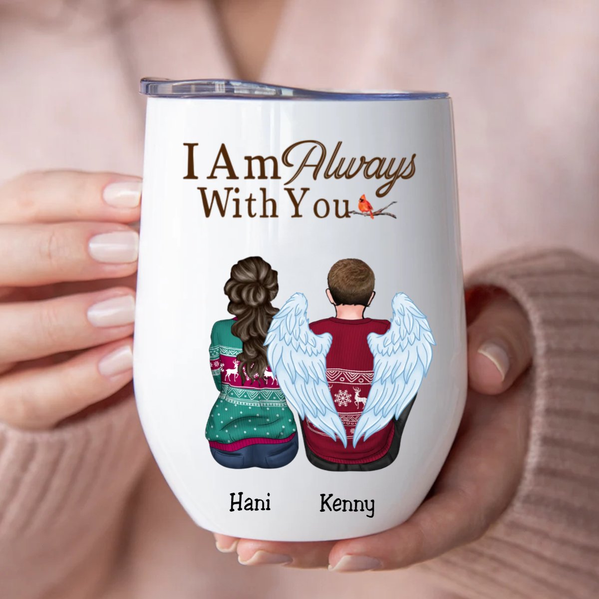 Family - I Am Always With You - Personalized Wine Tumbler (AA) - Makezbright Gifts