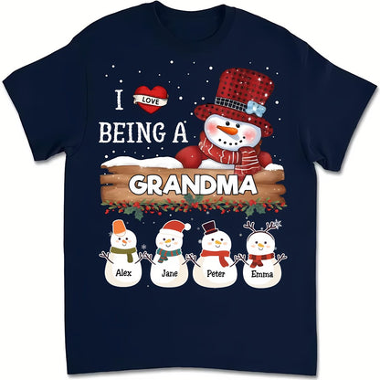 Family - I Love Being A Grandma - Personalized Unisex T - shirt - Makezbright Gifts