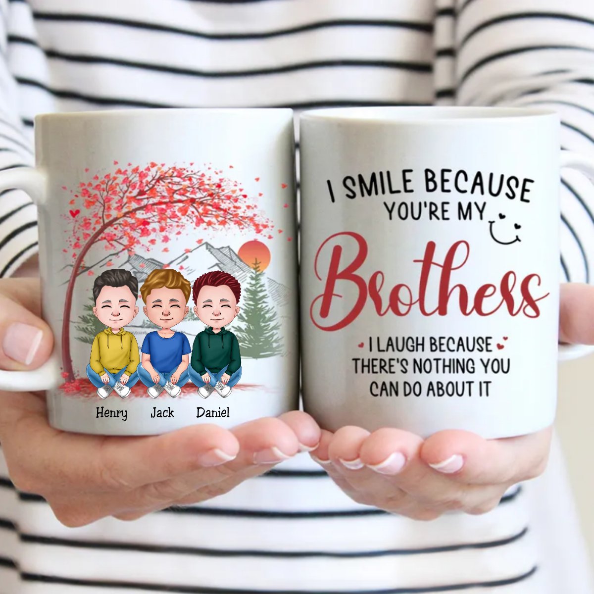 Family - I Smile Because You're My Brothers - Personalized Mug - Makezbright Gifts