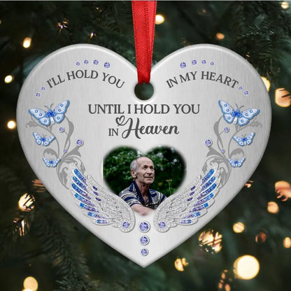 Family - I‘ll Hold You In My Heart Photo Memorial - Personalized Heart Ornament - Makezbright Gifts