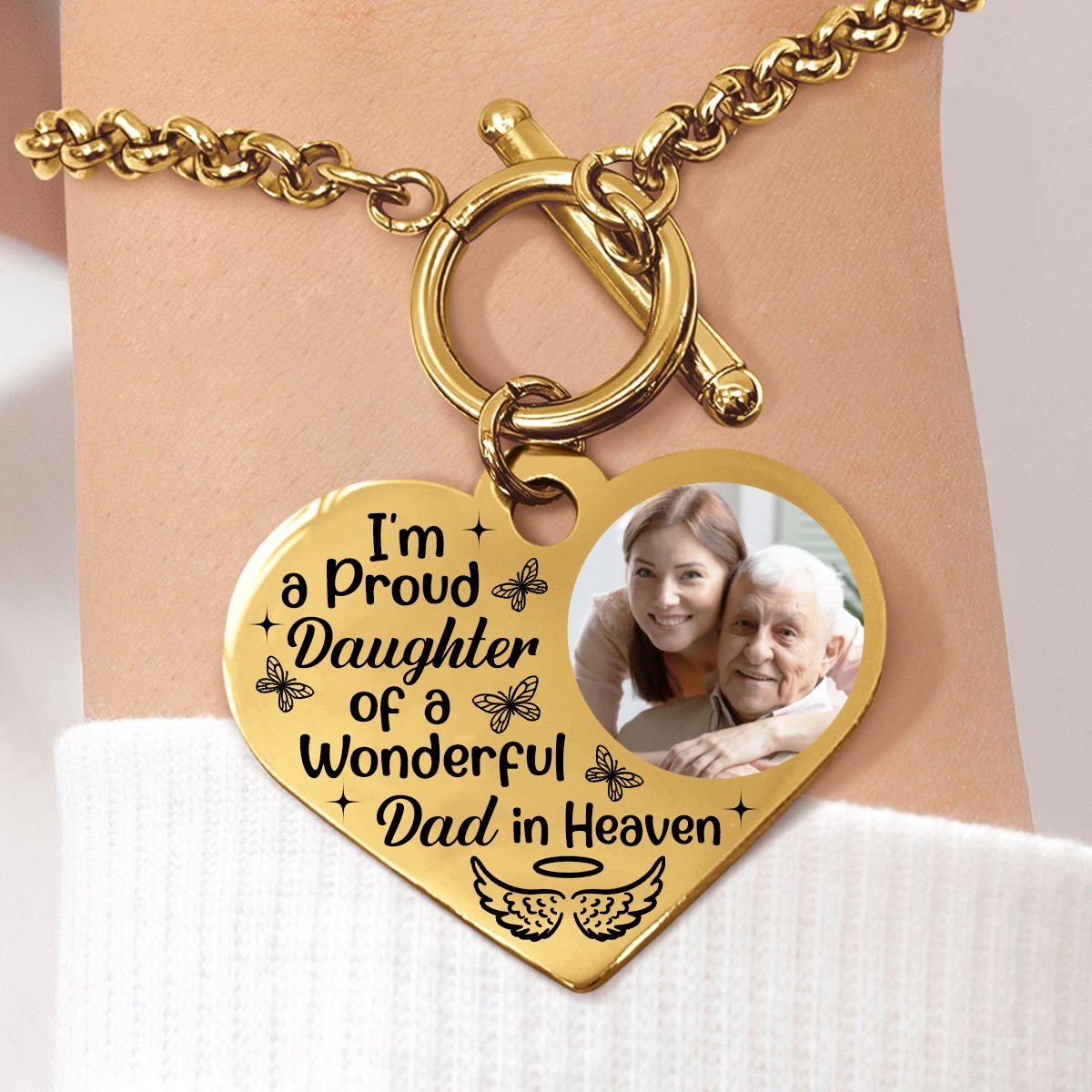 Family - I'm A Proud Daughter - Personalized Bracelet - Makezbright Gifts