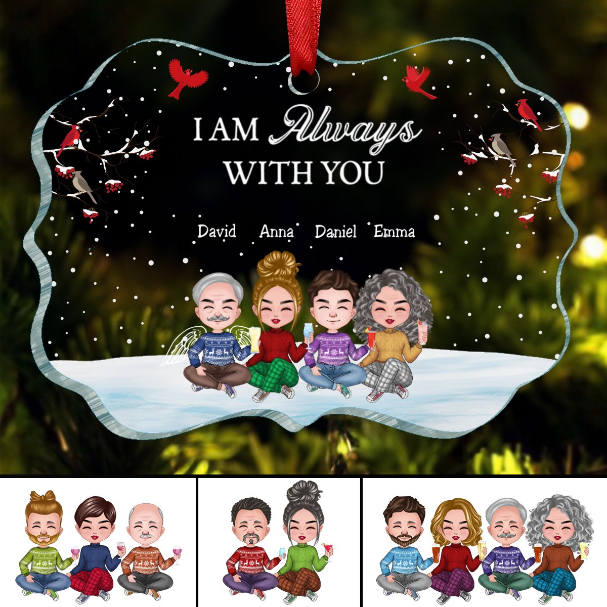 Family - I'm Always With You - Personalized Acrylic Ornament - Makezbright Gifts