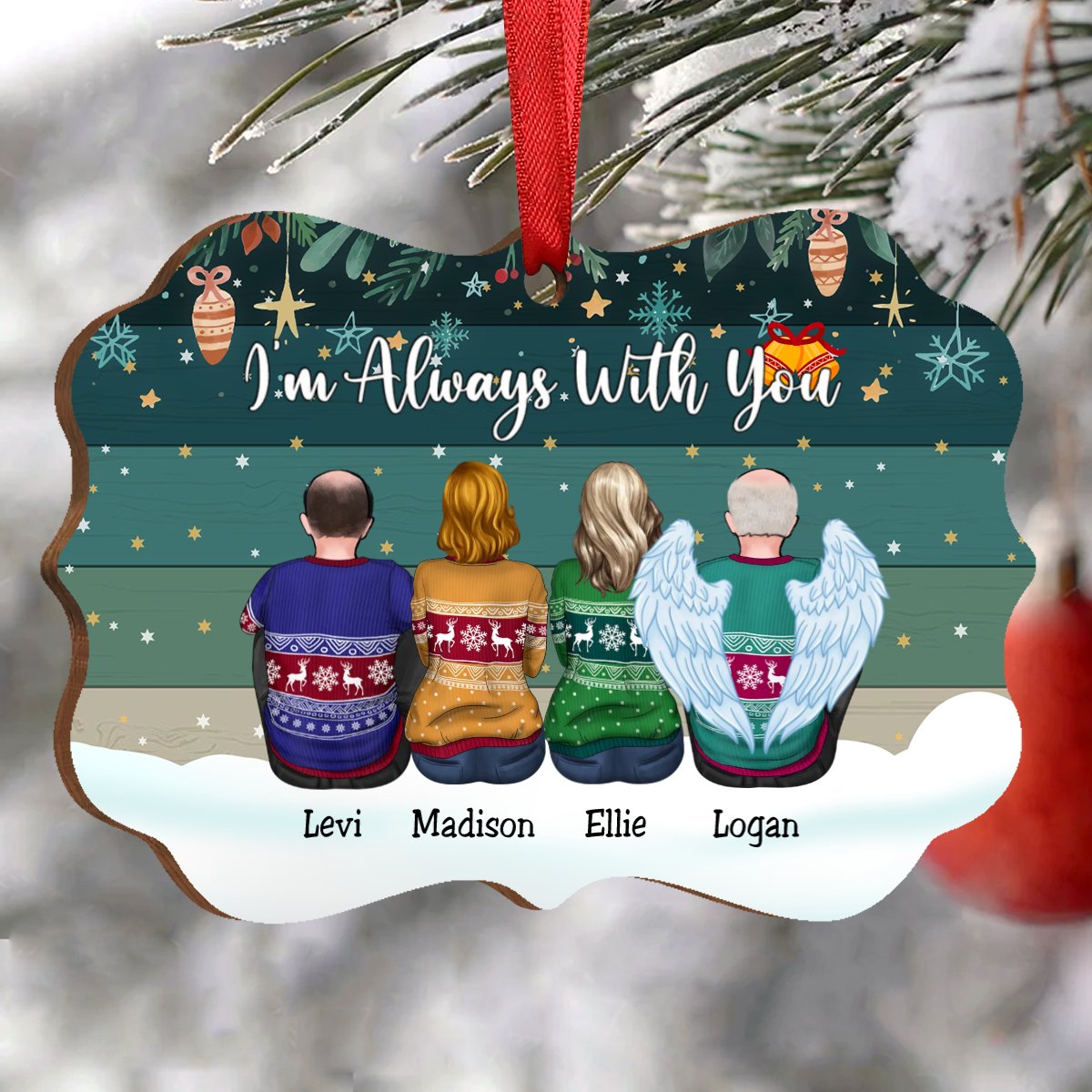 Family - I'm Always With You - Personalized Acrylic Ornament (Green) - Makezbright Gifts