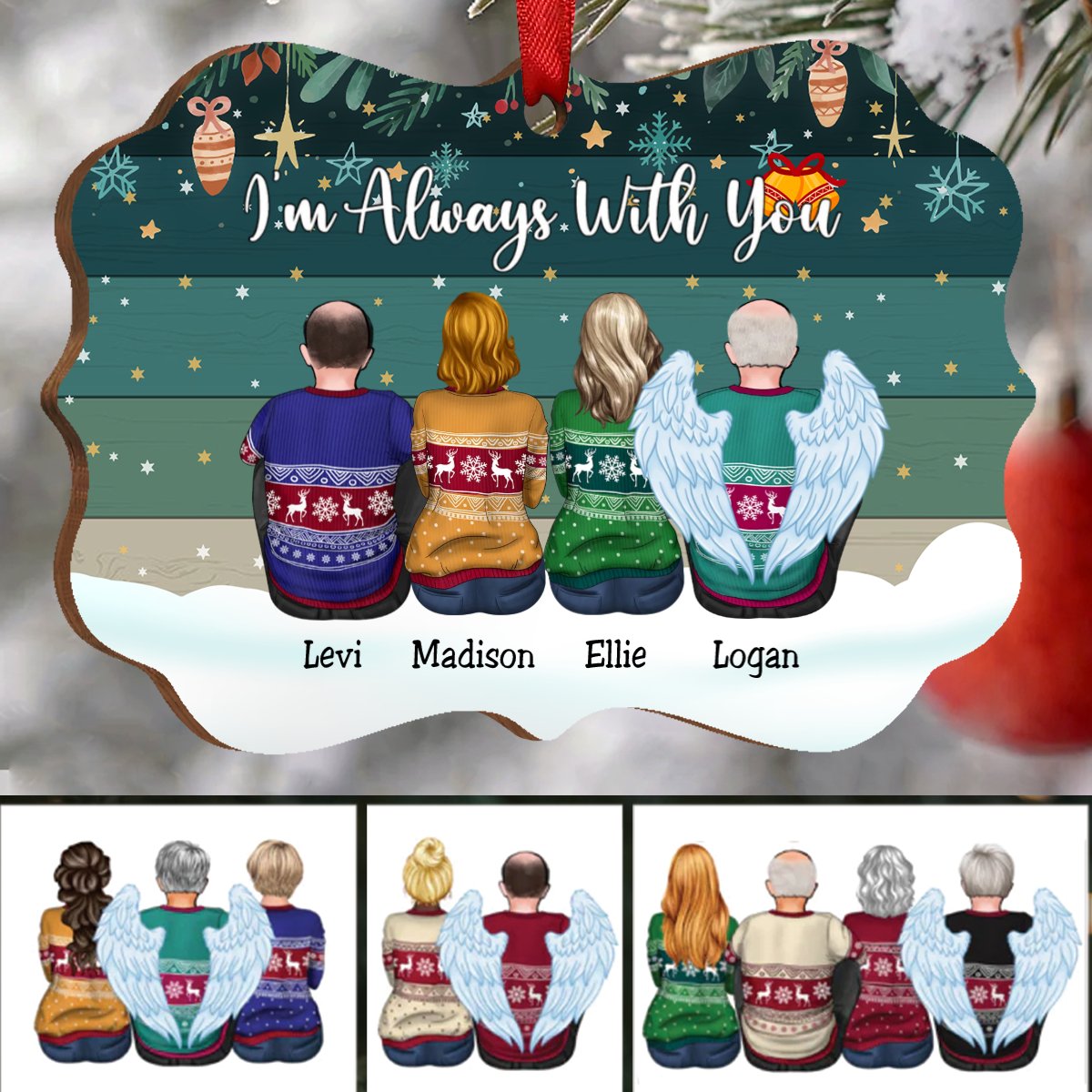 Family - I'm Always With You - Personalized Acrylic Ornament (Green) - Makezbright Gifts