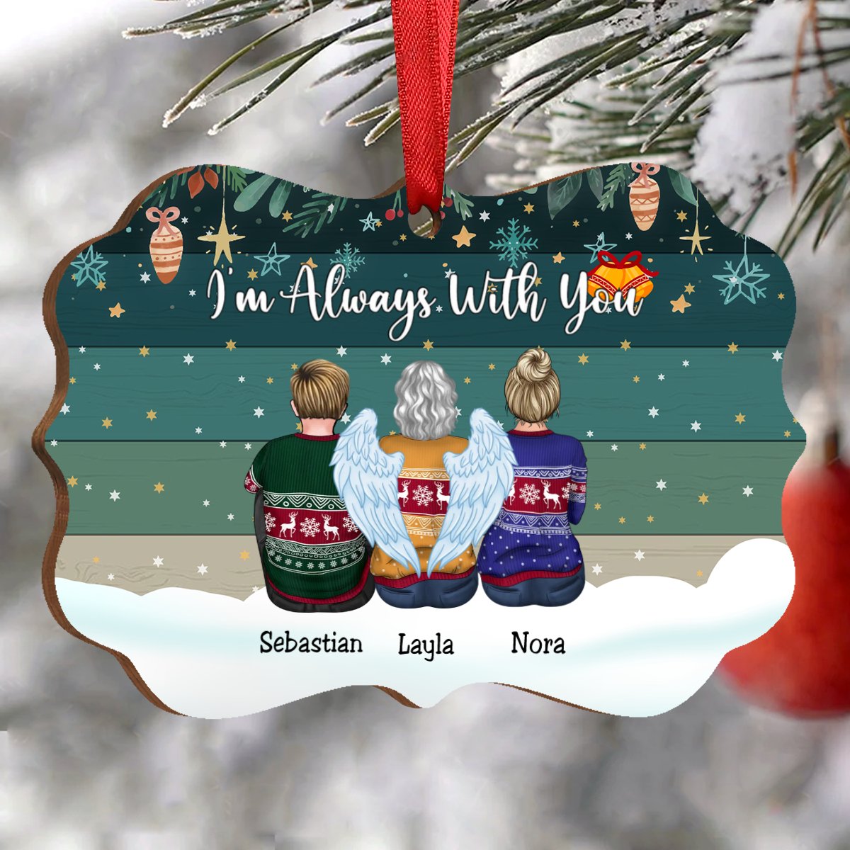 Family - I'm Always With You - Personalized Acrylic Ornament (Green) - Makezbright Gifts