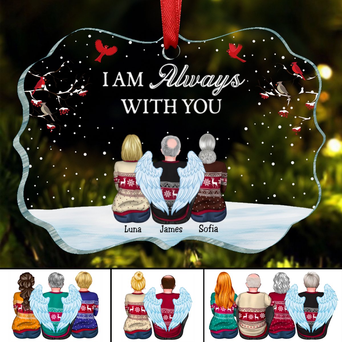 Family - I'm Always With You - Personalized Transparent Ornament - Makezbright Gifts