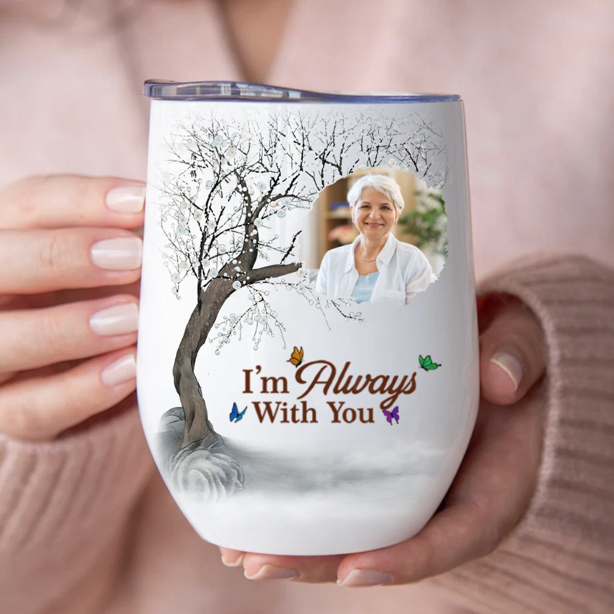 Family - I'm Always With You - Personalized Wine Tumbler (BU) - Makezbright Gifts