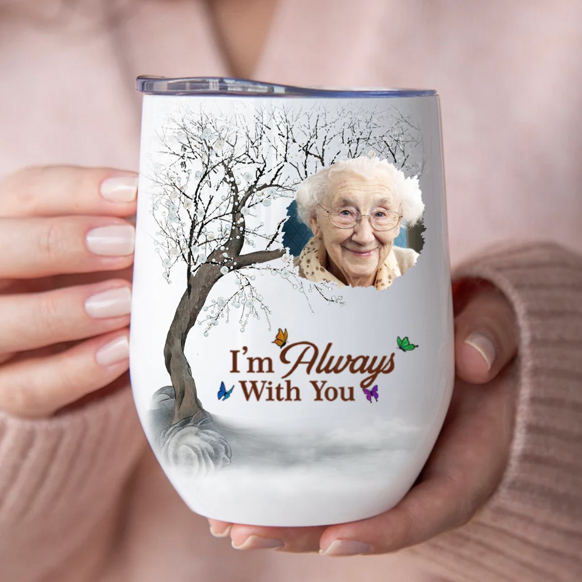 Family - I'm Always With You - Personalized Wine Tumbler (BU) - Makezbright Gifts