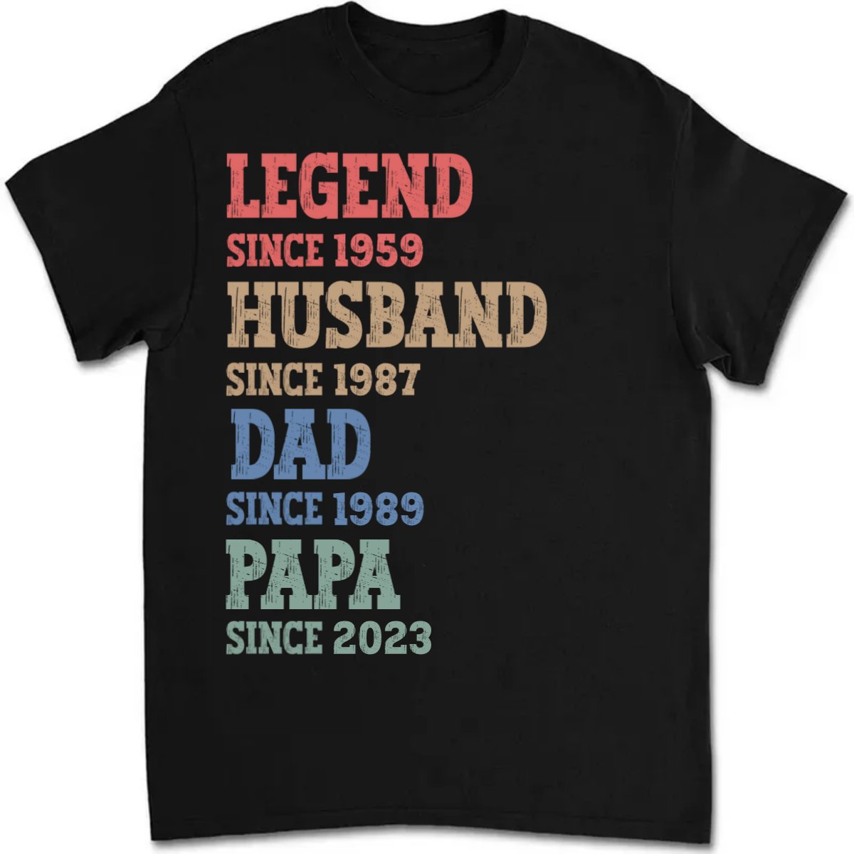 Family - Legend, Husband, Dad And Papa Since - Personalized Unisex T - shirt - Makezbright Gifts