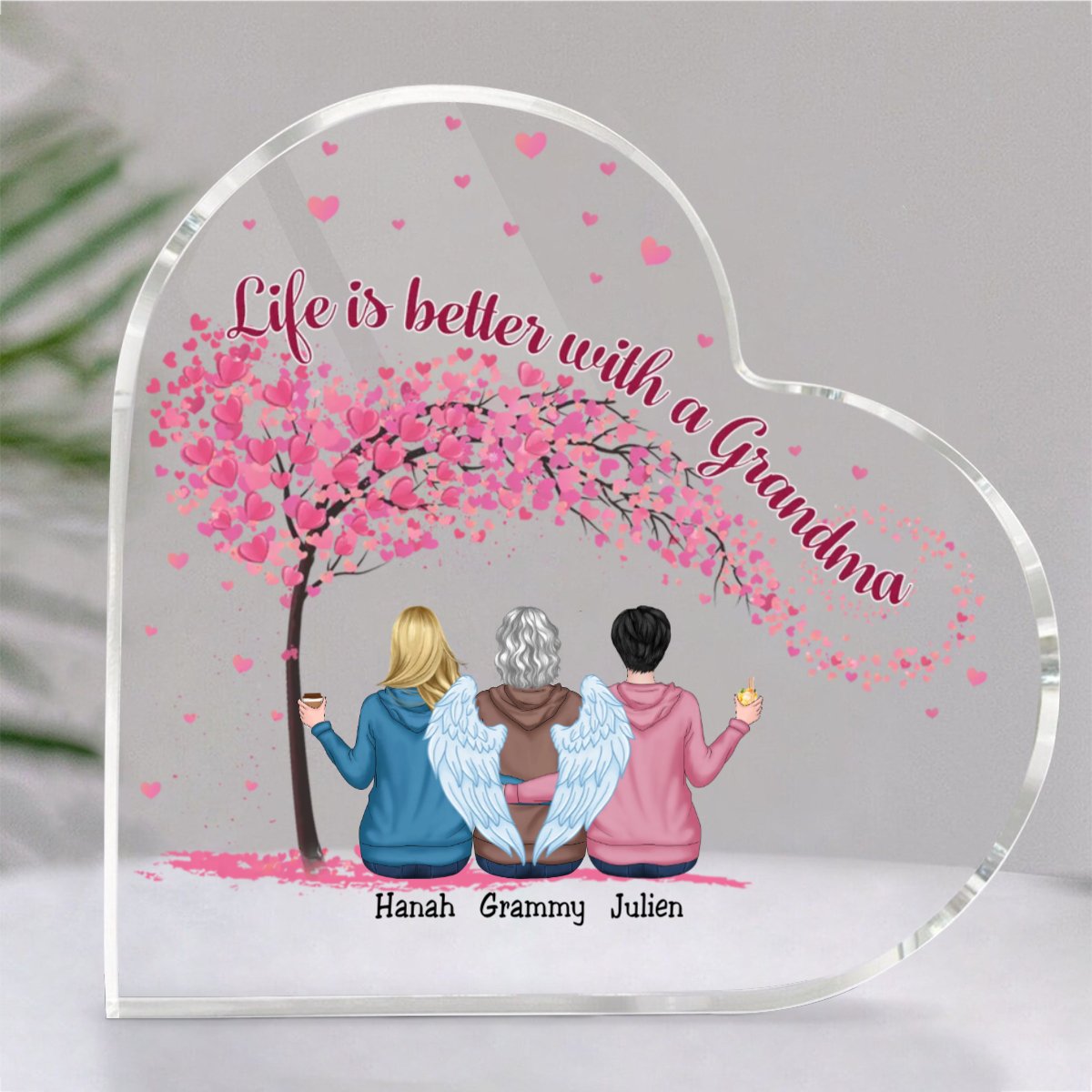 Family - Life Is Better With A Grandma - Personalized Acrylic Plaque (LH) - Makezbright Gifts