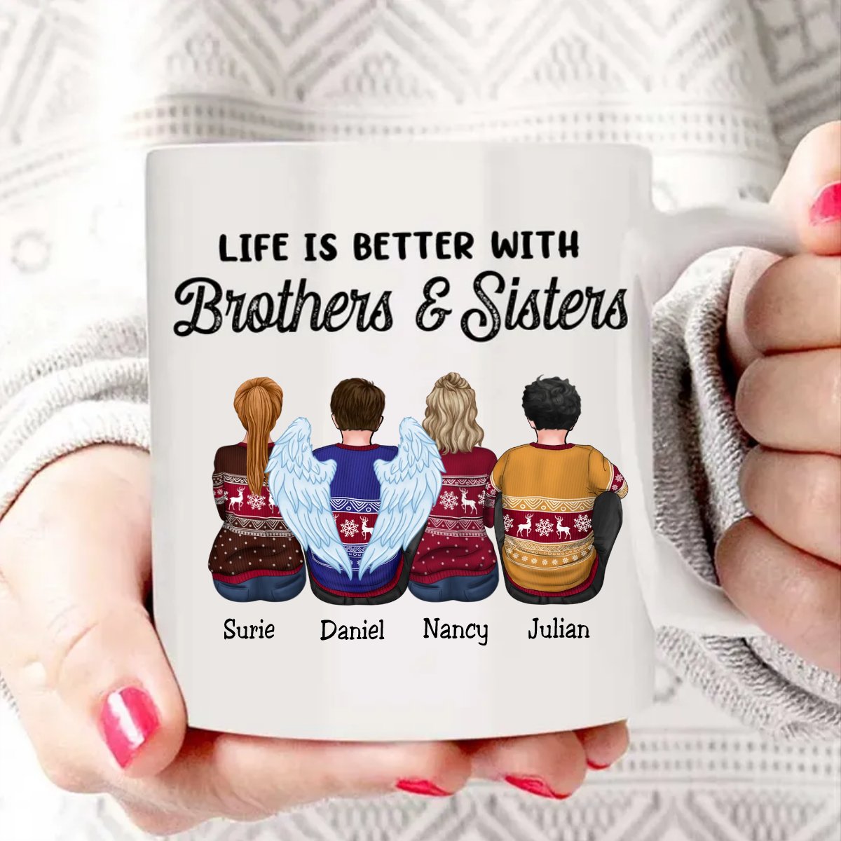 Family - Life Is Better With Brothers & Sisters - Personalized Mug (NN) - Makezbright Gifts