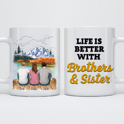 Family - Life Is Better With Brothers & Sisters - Personalized Mug (Ver 2) - Makezbright Gifts