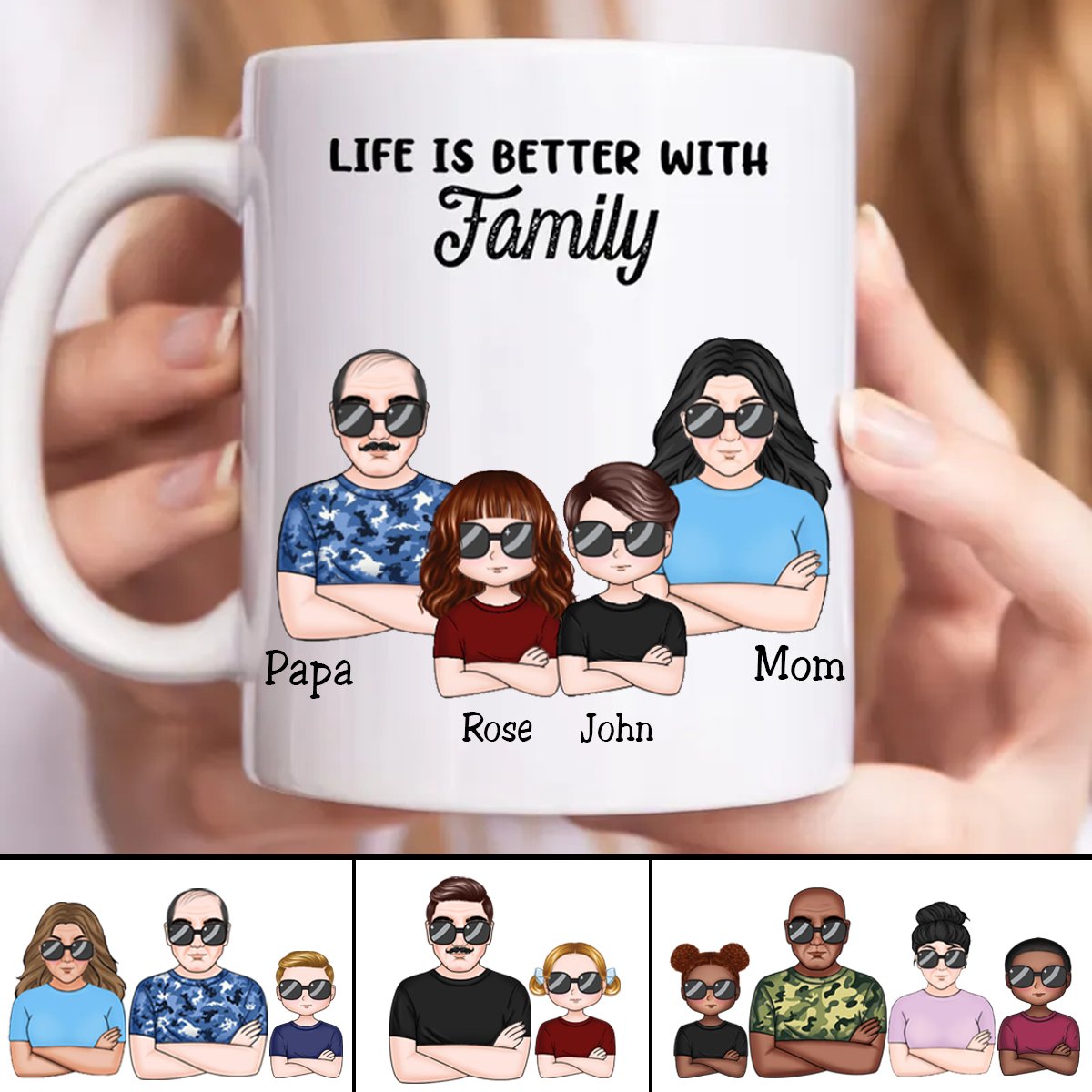 Family - Life Is Better With Family V2 - Personalized Mug - Makezbright Gifts