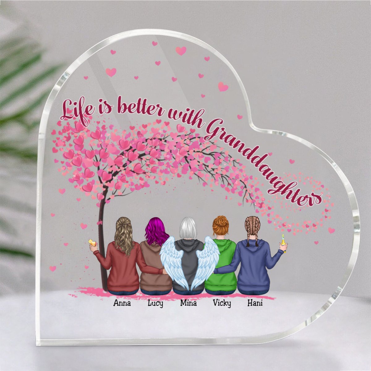 Family - Life Is Better With Granddaughters - Personalized Acrylic Plaque (LH) - Makezbright Gifts