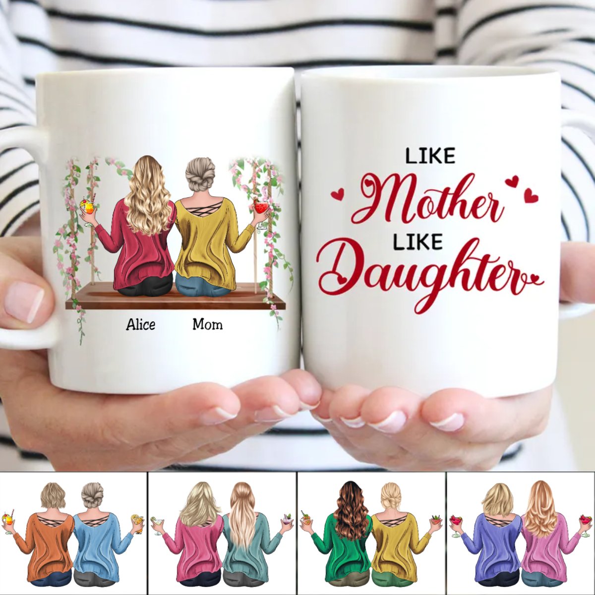 Family - Like Mother Like Daughter - Personalized Mugs - Makezbright Gifts