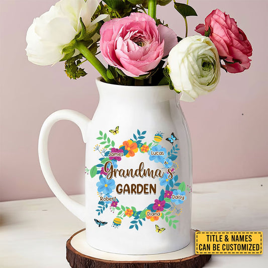 Family - Love Grows In Grandma's Garden - Personalized Flower Vase - Makezbright Gifts