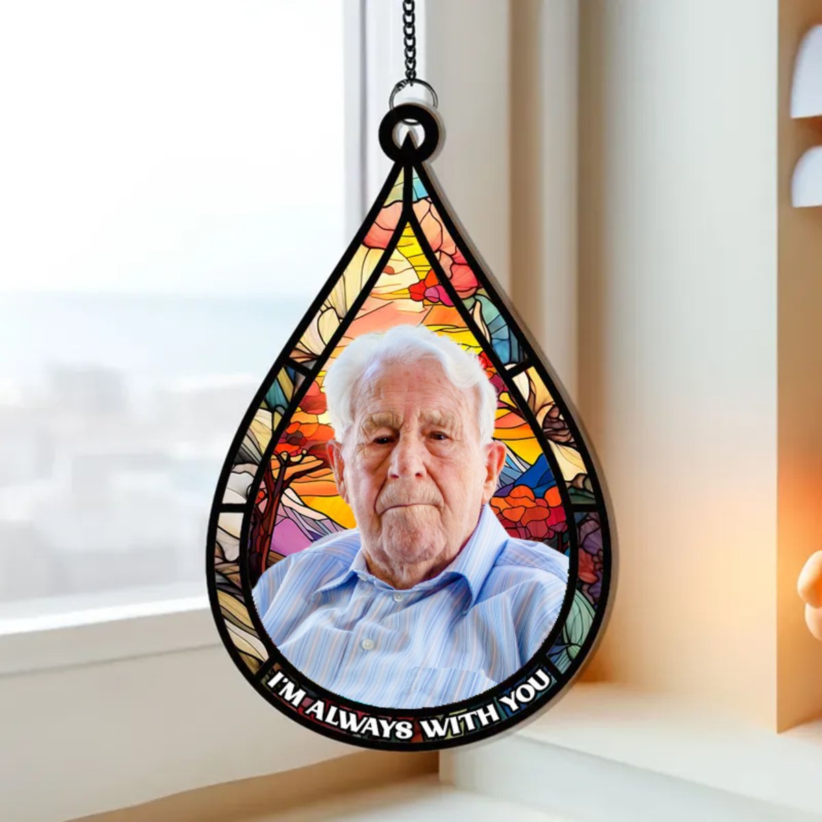 Family - Memorial Family Gift Teardrop - Personalized Window Hanging Suncatcher Ornament - Makezbright Gifts