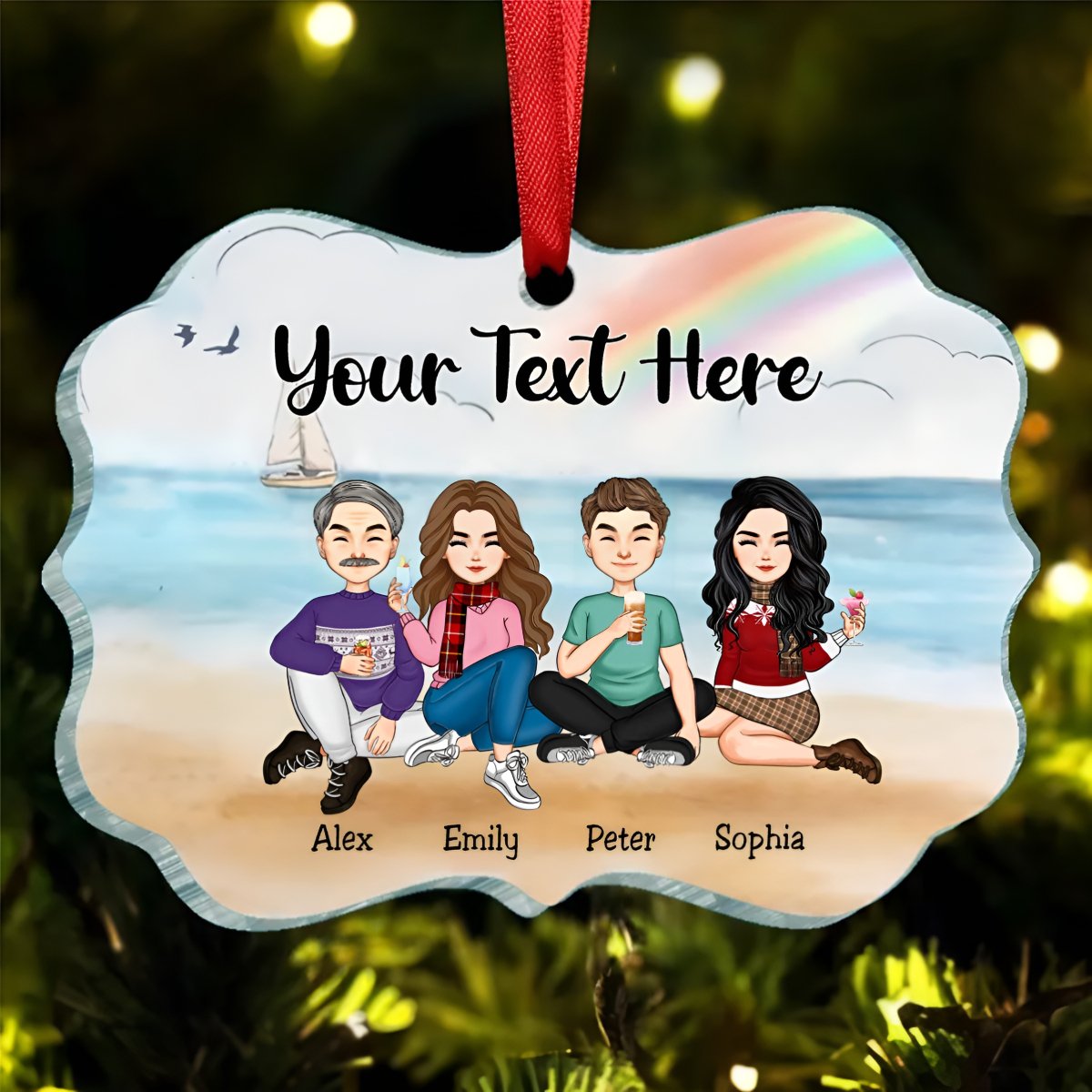 Family - Memorial Family - Personalized Acrylic Ornament - Makezbright Gifts