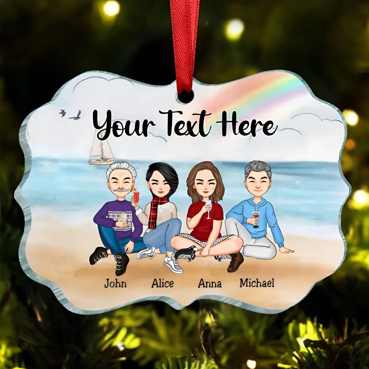 Family - Memorial Family - Personalized Acrylic Ornament - Makezbright Gifts