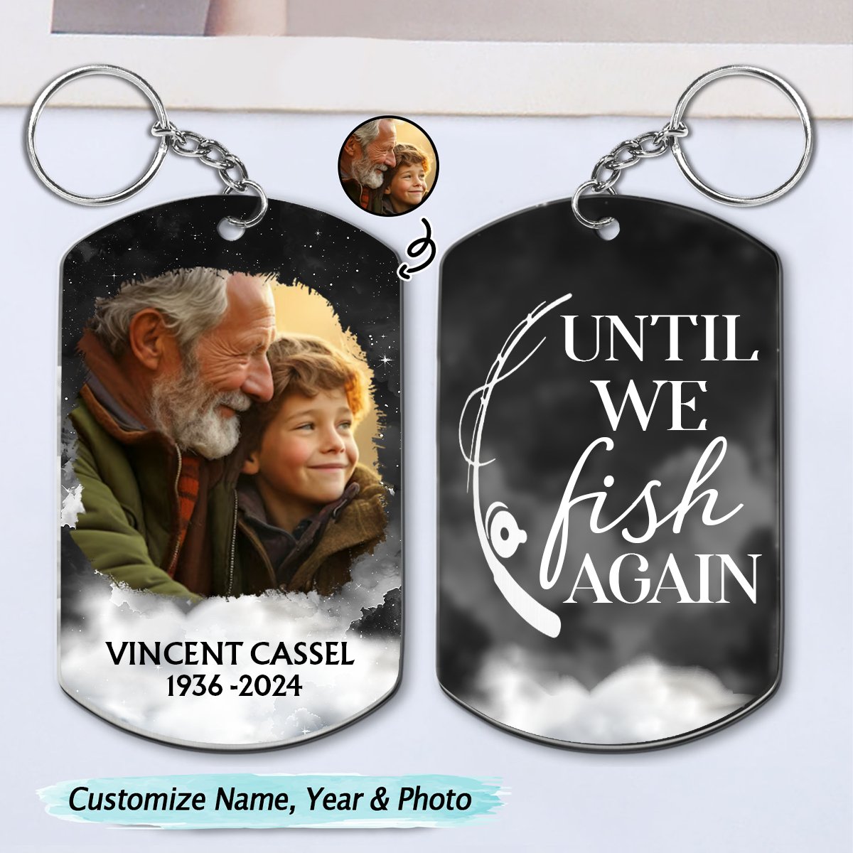 Family - Memorial Until We Fish In Heaven - Personalized Keychain - Makezbright Gifts