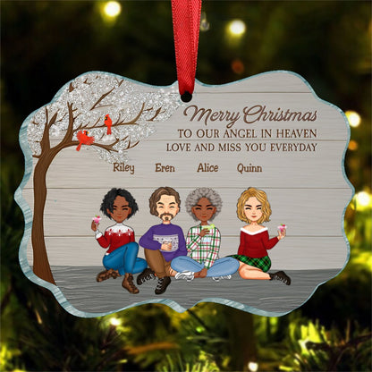 Family - Merry Christmas To Our Angel In Heaven Love And Miss You Everyday - Personalized Ornament V3 - Makezbright Gifts