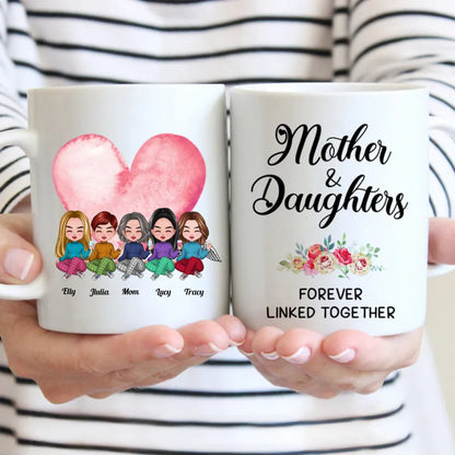 Family - Mother and Daughters A Bond That Can't Be Broken - Personalized Mug (LI) - Makezbright Gifts