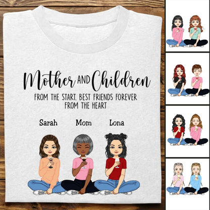 Family - Mother And Daughters Best Friends Forever - Personalized T - Shirt (AA) - Makezbright Gifts